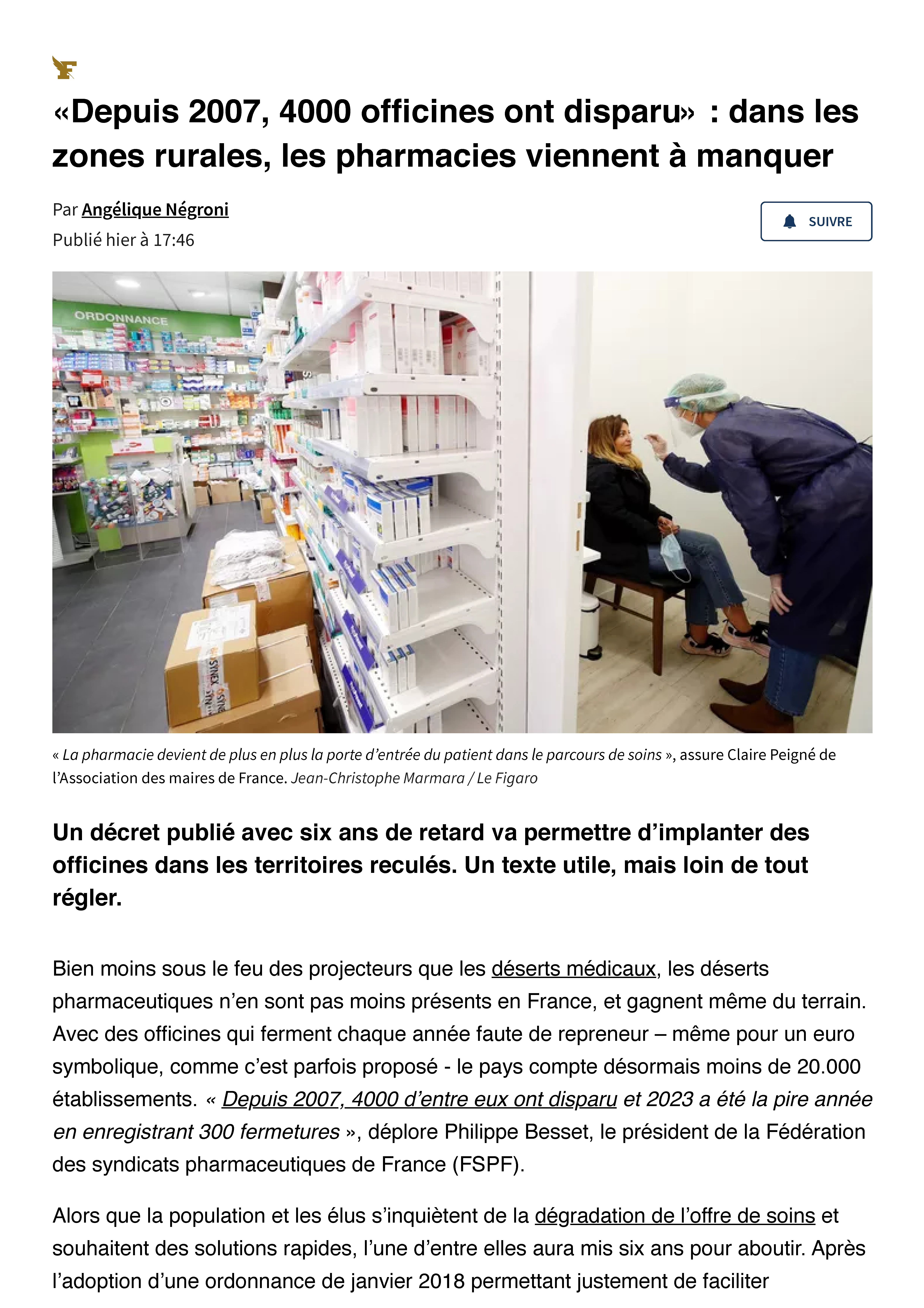 RPN SANTE 202407 «Depuis 2007, 4000 officines ont disparu» _ dans les zones rurales, les pharmacies viennent à manquer_Page_1