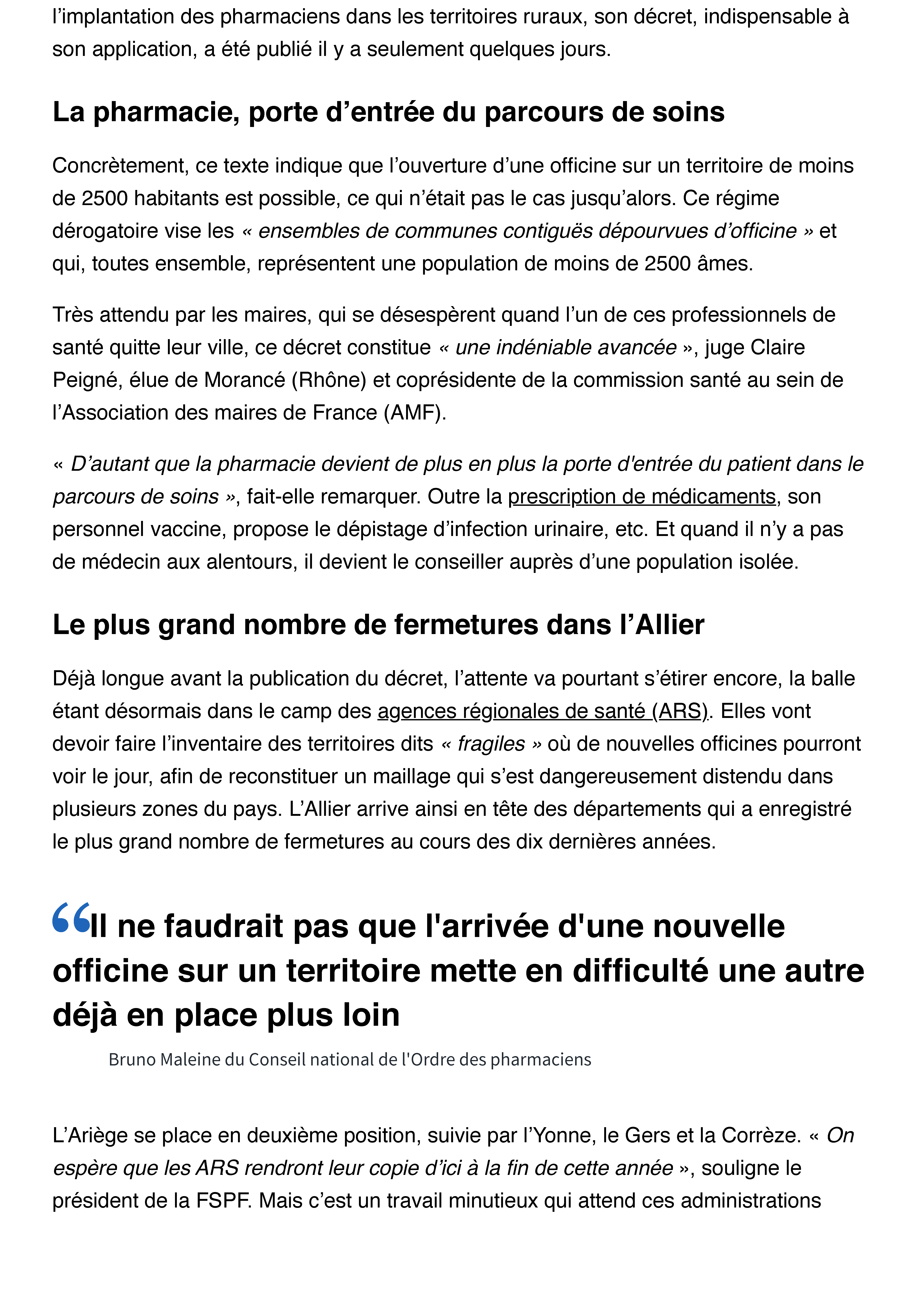 RPN SANTE 202407 «Depuis 2007, 4000 officines ont disparu» _ dans les zones rurales, les pharmacies viennent à manquer_Page_2